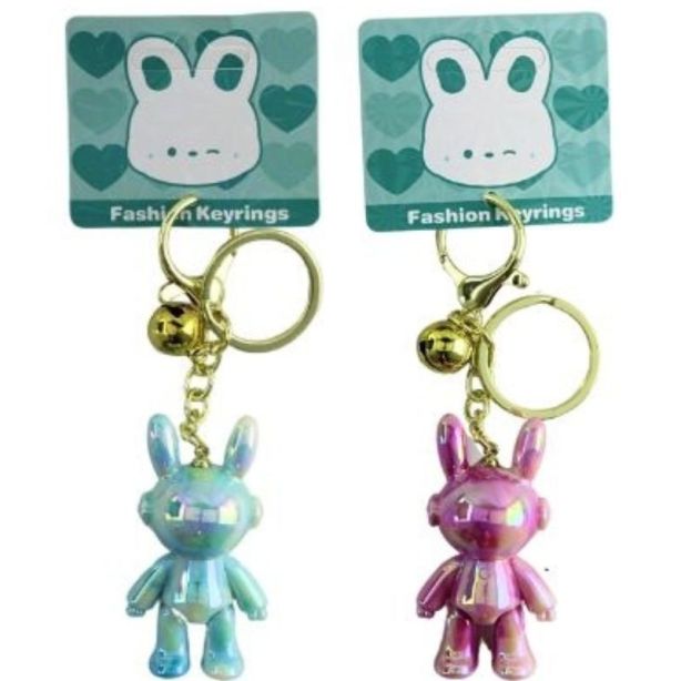 Acrylic Fashion Keyrings - Rabbit Design (Assorted Colours)