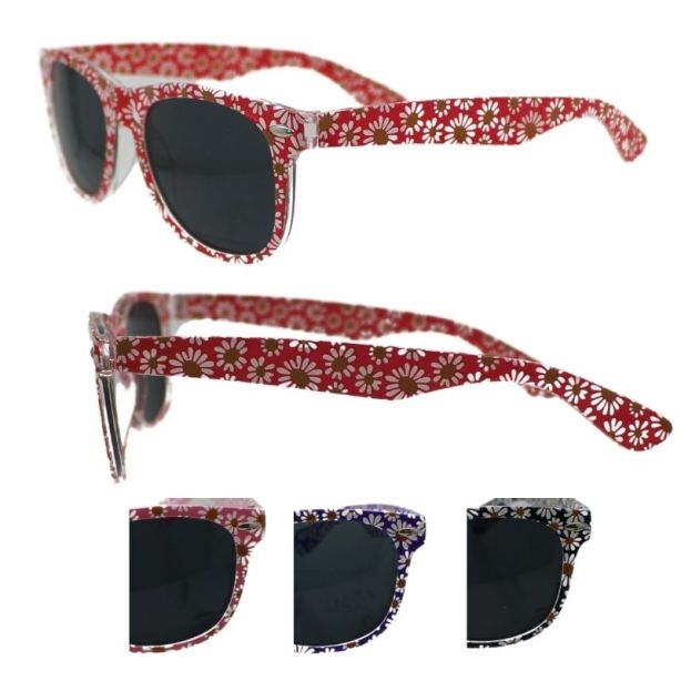 Wholesale Girls Sunflower Printed Sunglasses-Assorted Colours