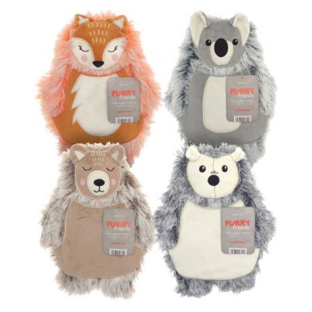 Hot Water Bottles with Novelty Cover - Assorted Furry Friends Designs