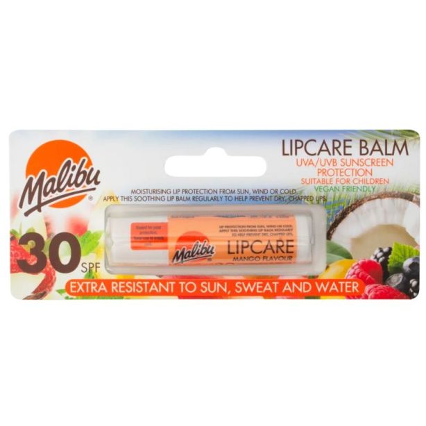 Malibu SPF 30 Lip Care Balm - Mango Flavour (5g)