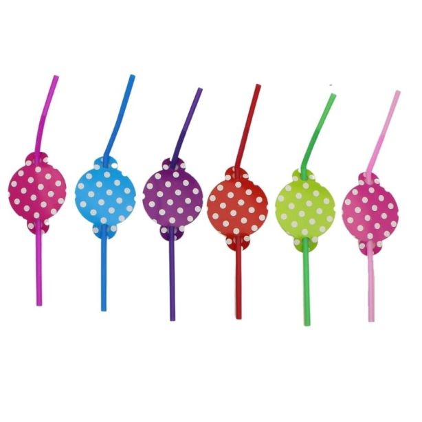 Wholesale Party Flexi Straws (10pc pack)- Assorted Colours