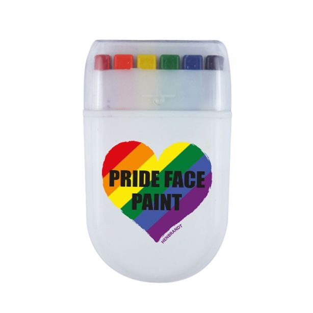 Rainbow Pride Flag Face Paint Crayon Fan Brush