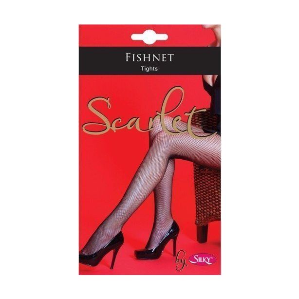 Scarlet by Silky Fishnet Tights - Black (L)