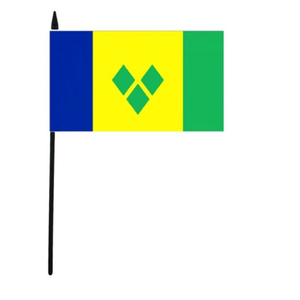 Saint Vincent and the Grenadines Hand Flag - 12" x 18"