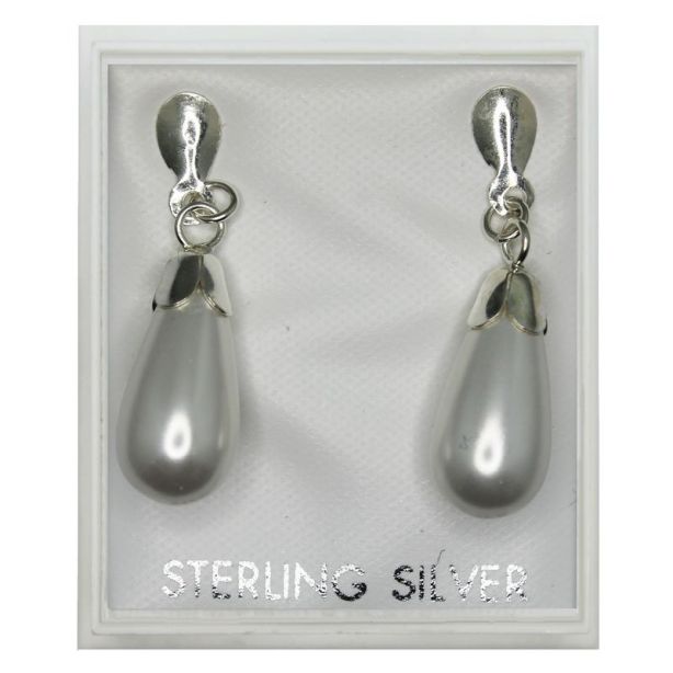 Sterling Silver Pearldrop Earrings 25 mm