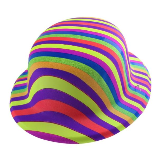 Adults Rainbow Bowler Hat - One Size 