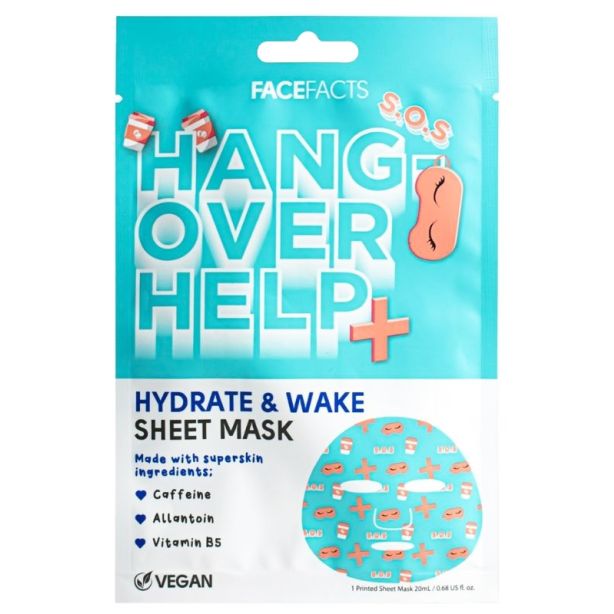 Wholesale Face Facts Hangover Help Hydrate & Wake Sheet Masks 