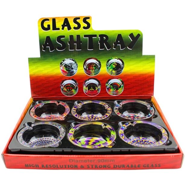 Wholesale Glass Ashtray (90mm) - Assorted Designs
