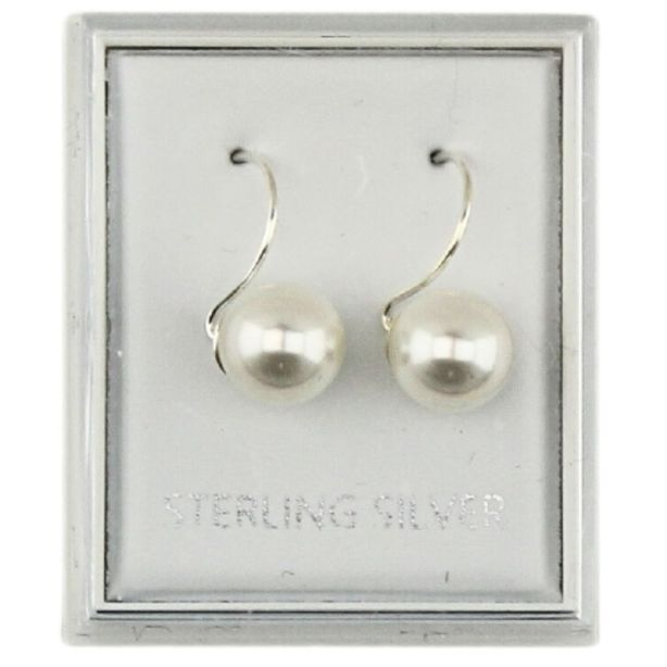 Wholesale Sterling Silver Pearl Droppers Earrings (8mm)