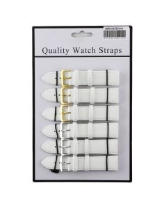 Wholesale Allure Plain Leather Watch Straps - White - 22mm