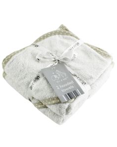 Wholesale 2 Hooded Elli & Raff 100% Cotton White Towels 