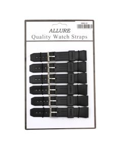 Allure Casio Replacement (Non Genuine) PU Watch Straps - Black - 22mm