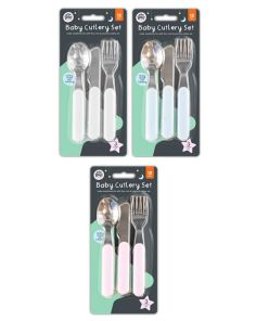 Baby Cutlery Set (Pack of 3) - Assorted Colours 