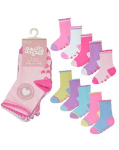 Baby Girls Heel & Toe Socks With Gripper