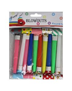 Wholesale Blowouts in Assorted Colours (Pack of 10) - 11x3cm