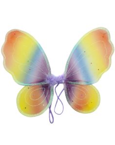 Butterfly Rainbow Themed Glitter Wings - 40cm