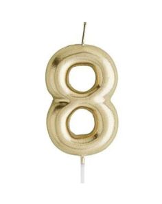 Cake Candle No. 8 - Gold (6cm)