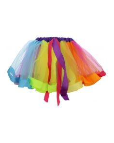 Children's Rainbow Tutu Skirt with Ribbon Trim