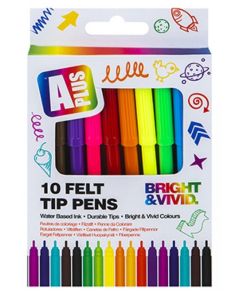 Bright & Vivid Felt Tip Pens - Pack of 10