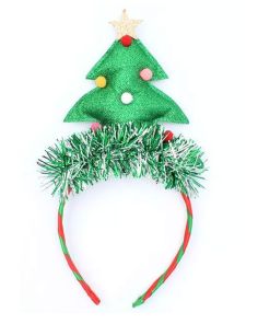 Glitter Christmas Tree With Tinsel Aliceband