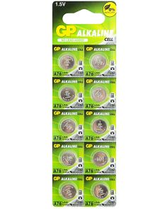 GP Alkaline Cell Watch Batteries LR44 A76 - (Pack of 10)