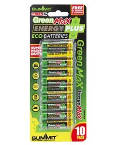 Green Max Energy Plus AA Batteries (Pack of 10)