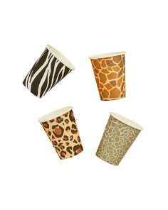 Paper Cups Animal Print 8pcs - Assorted Designs 