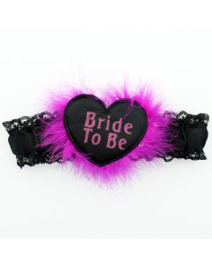 Hen Party Garter Bride To Be - Black & Pink