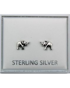 Wholesale Sterling Silver Elephant Earrings - 6mm