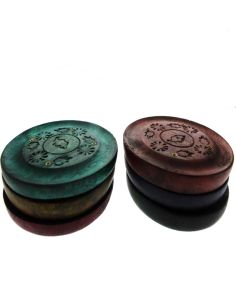 Wooden Incense Holder Plate Ash Catcher - Assorted Colours