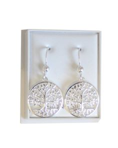 Sterling Silver Tree of Life Earrings - Approx 15mm