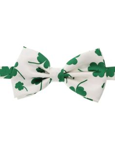 St Patrick's Day Bow Tie - White