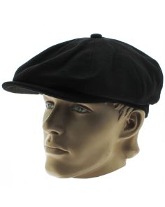 Men's 8-Panel Flat Cap - Black