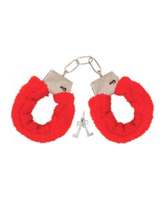 Metal Handcuffs With Keys - Red