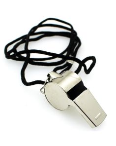 Multi Purpose Key Ring Whistle on Black Cord