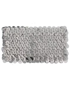 Pair Of Sequin Wide Wristbands (5cm) - Silver