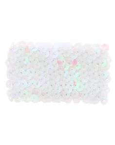 Pair Of Sequin Wide Wristbands (5cm) - White