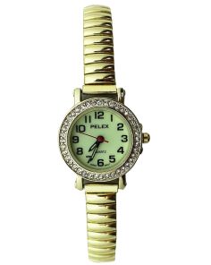 Wholesale Pelex Ladies Glow in The Dark Metal Expander Strap Watch - Gold