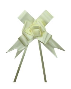 Pull Bow Flower Ivory Ribbon - 30mm (Pack of 10)