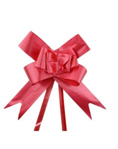 Pull Bow Flower Red Ribbon - 50mm (Pack of 10)