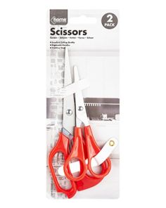 Red Coloured Cutting Scissors (Pack of 2)