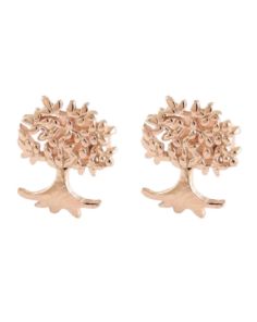 Wholesale Sterling Silver Rose Gold Tree Of Life Ear Studs