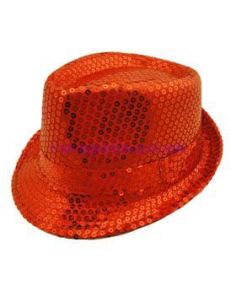 Sequin Trilby - Red 