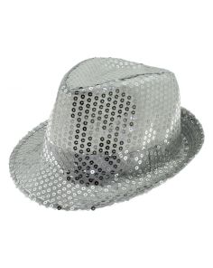 Sequin Trilby - Silver