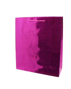 Wholesale Shiny Fuchsia Pink Gift Bags - Medium (27cm x 23cm x 8cm)