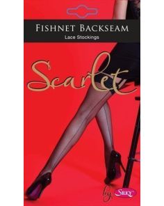 Silky's Fishnet Backseam Lace Stockings - Black (One Size)