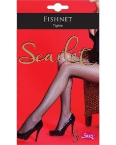 Scarlet by Silky Fishnet Tights - Black (L)