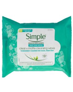 Simple Clear + Matte Cleansing Wipes 