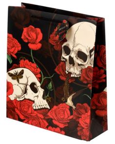 Wholesale Skulls and Roses Red Roses Gift Bag - Extra Large