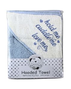 Snuggle Baby Hooded Towel - 'Hold Me, Cuddle Me, Love Me' Design 